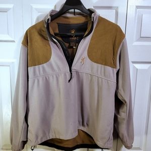 Browning Fleece Tan 1/2 Zip Pullover Mens XL for Shooting/Hunting